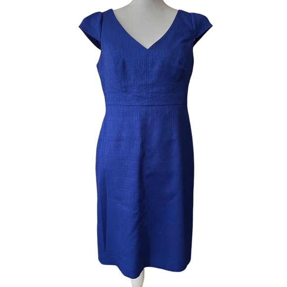 Adrienna Papell Sheath Dress Women’s Size 10 Petite Royal Blue - Picture 1 of 12